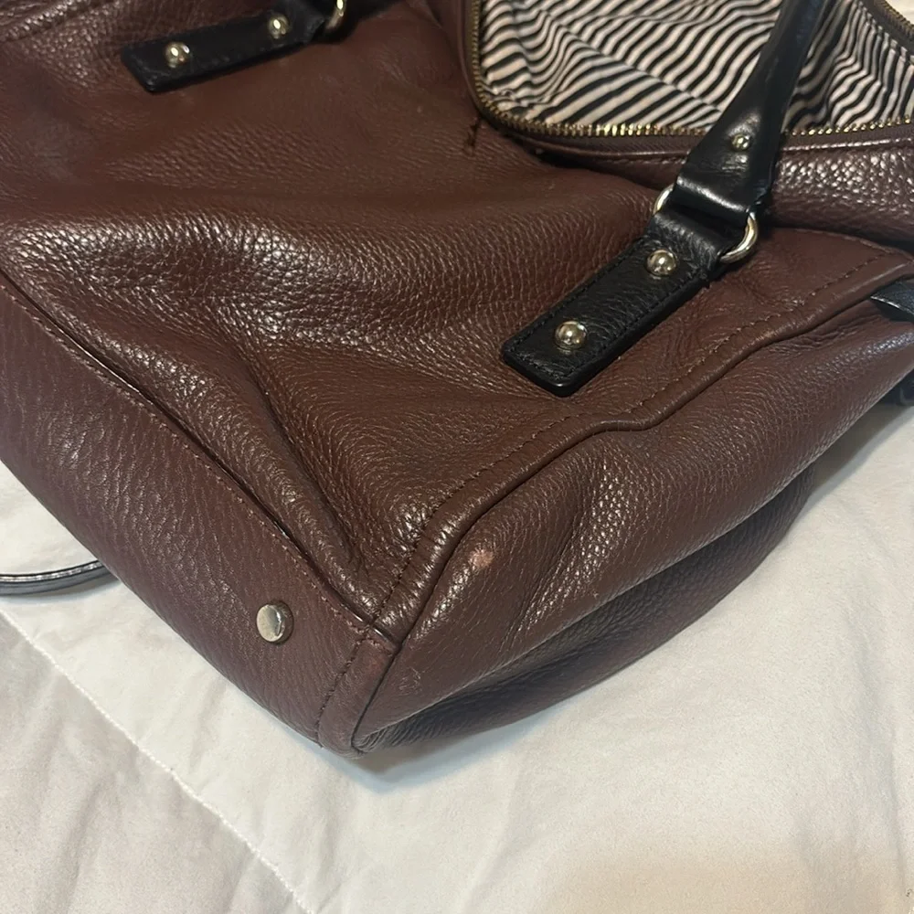 Kate Spade Chocolate Brown Satchel with Black Handles